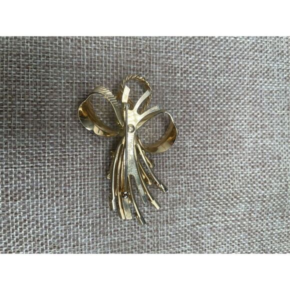 Vintage Sarah Coventry Vogue Rhinestone Bow Brooch Pin - Picture 3 of 5